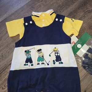 Navy & Yellow Kids Golf Bear Matching Set